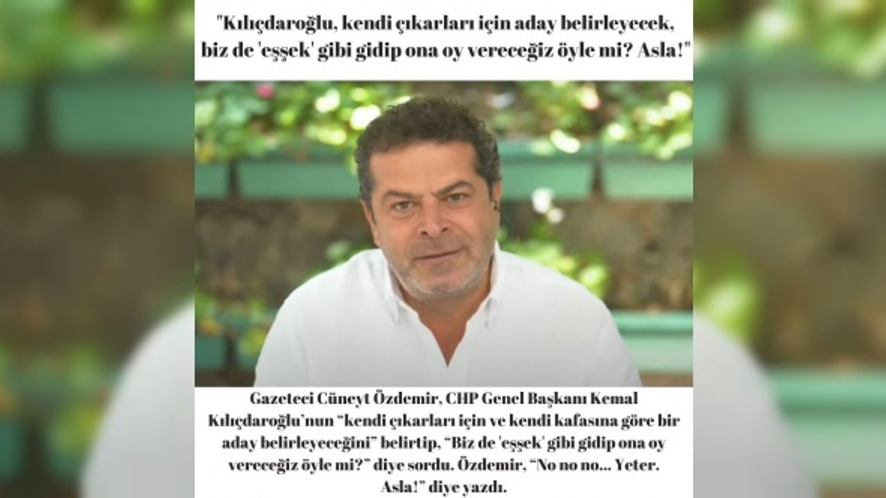 "Kılıçdaroğlu, kendi çıkarları için aday belirleyecek, biz de 'eşşek' gibi gidip ona oy vereceğiz öyle mi? Asla!"