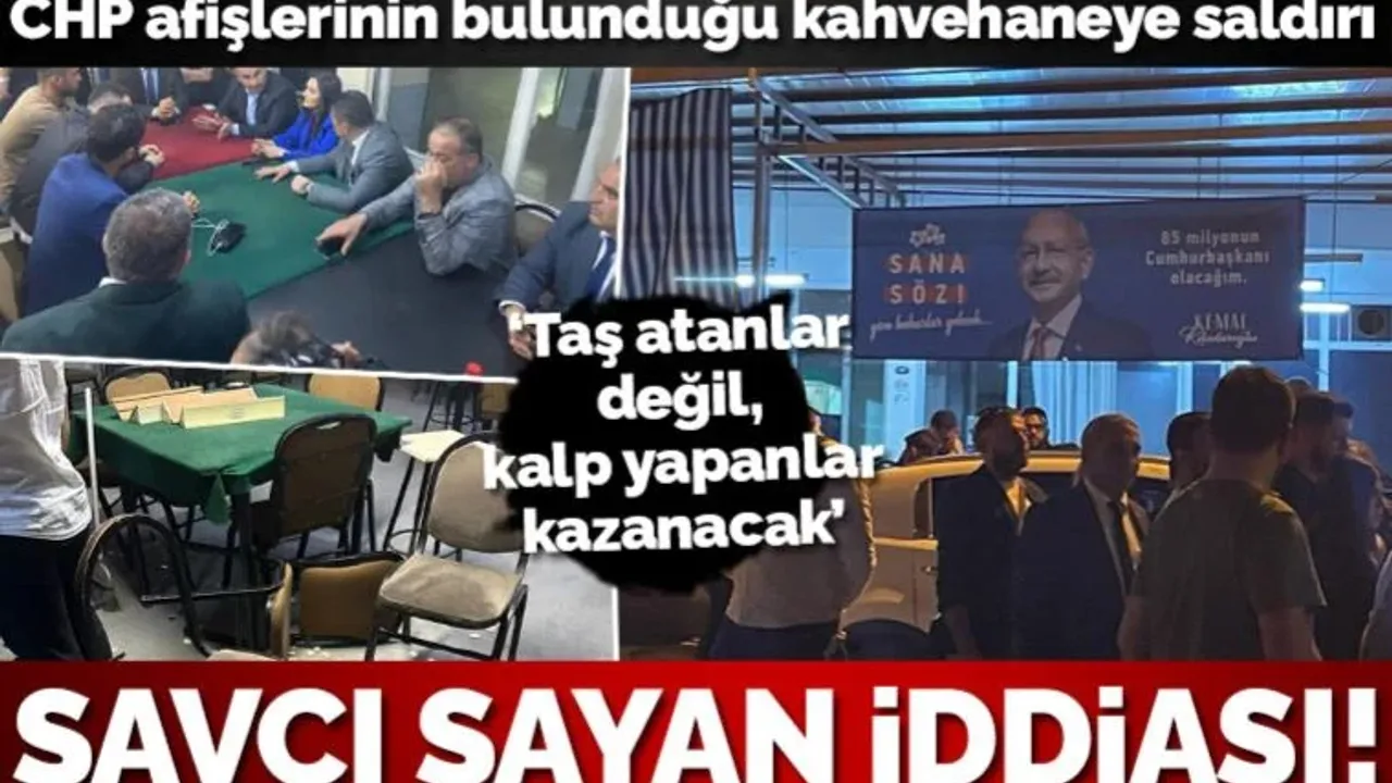 İzmir'de CHP'nin seçim afişlerinin bulunduğu kıraathaneye saldırı