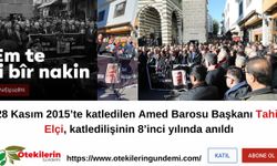 28 Kasım 2015’te katledilen Amed Barosu Başkanı Tahir Elçi, katledilişinin 8’inci yılında anıldı