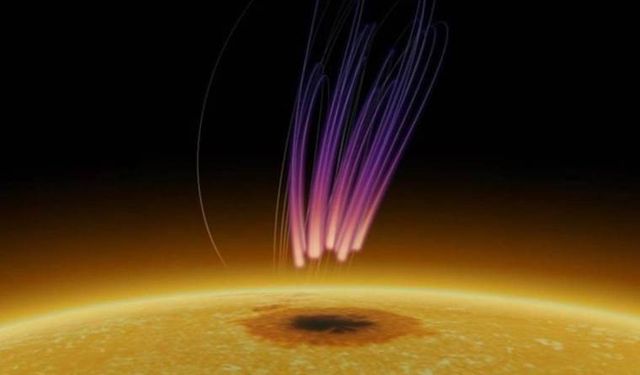 Güneş'in, 40 bin kilometre üzerinde ilk kez kutup ışıkları görüldü