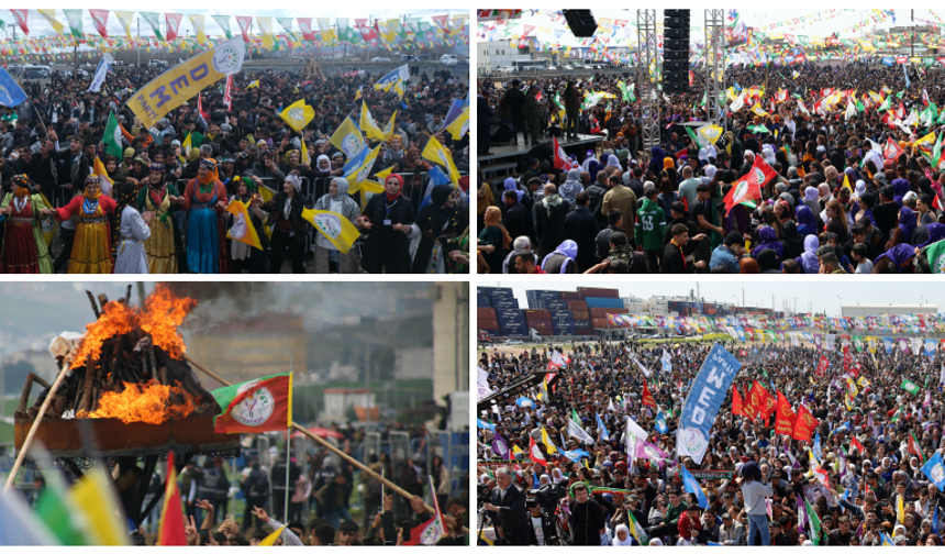 Riha’da binlerce yurttaş, Newroz alanına girerek kutlamaya “özgürlük halayı” ile başladı