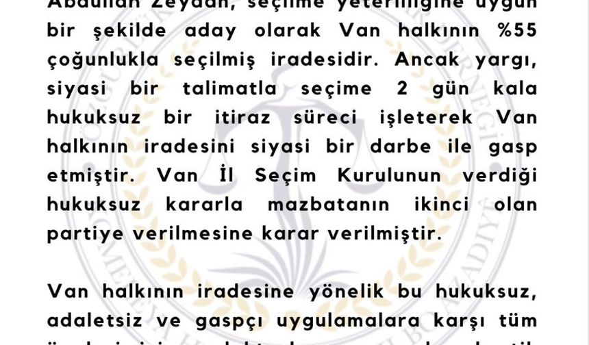 Vanlıların iradesine darbe: Mazbata AKP'li adaya verildi